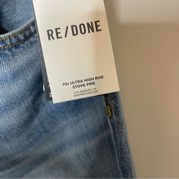Re/done 70’s Ultra high rise wide leg denim Jeans new size 26 - Picture 8 of 12